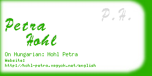 petra hohl business card